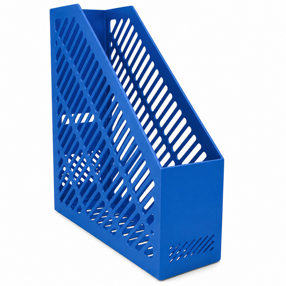 Suport documente vertical a4 albastru, organizator birou din plastic rezistent, 80 x 250 x 300 mm