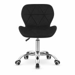 Scaun de birou in stil scandinav, inaltime 72-84 cm, roti mobile cauciucate, baza otel cromat, velur, negru