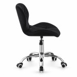 Scaun de birou in stil scandinav, inaltime 72-84 cm, roti mobile cauciucate, baza otel cromat, velur, negru