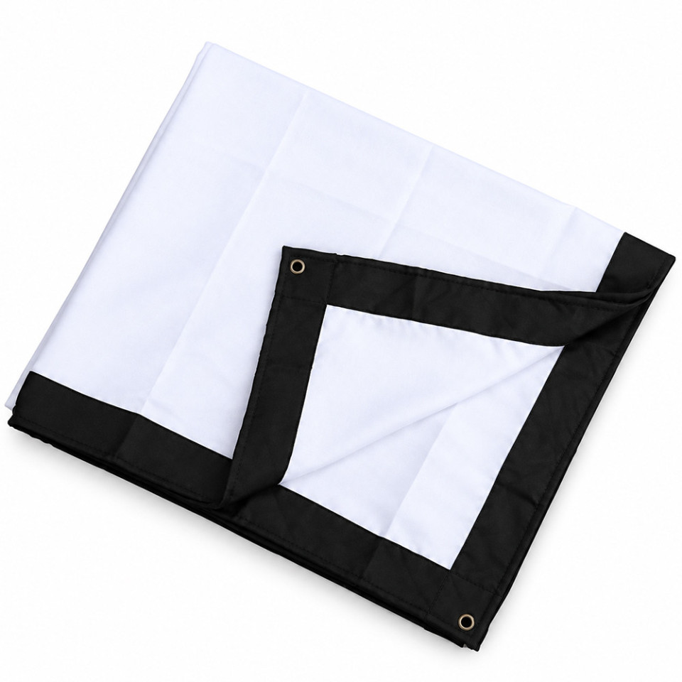 Ecran de proiectie 120 inch 16:9 textil, 268x155 cm, portabil, fixare perete