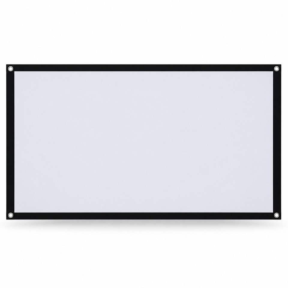 Ecran de proiectie 120 inch 16:9 textil, 268x155 cm, portabil, fixare perete