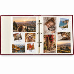 Album foto classic 23x28 cm, 200 fotografii diverse formate, 50 pagini autoadezive, tip caiet mecanic culoare visiniu