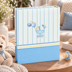Album foto baby born book, 100 fotografii 10x15 cm, coperta personalizabila, spatiu notite culoare albastru