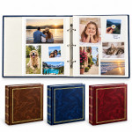 Album foto classic 23x28 cm, 200 fotografii diverse formate, 50 pagini autoadezive, tip caiet mecanic culoare visiniu