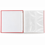 Album foto premium cu cutie, 500 poze 10x15 cm, 50 file, coperta carton gros, model floral vintage, 34x32x6 cm culoare rosu