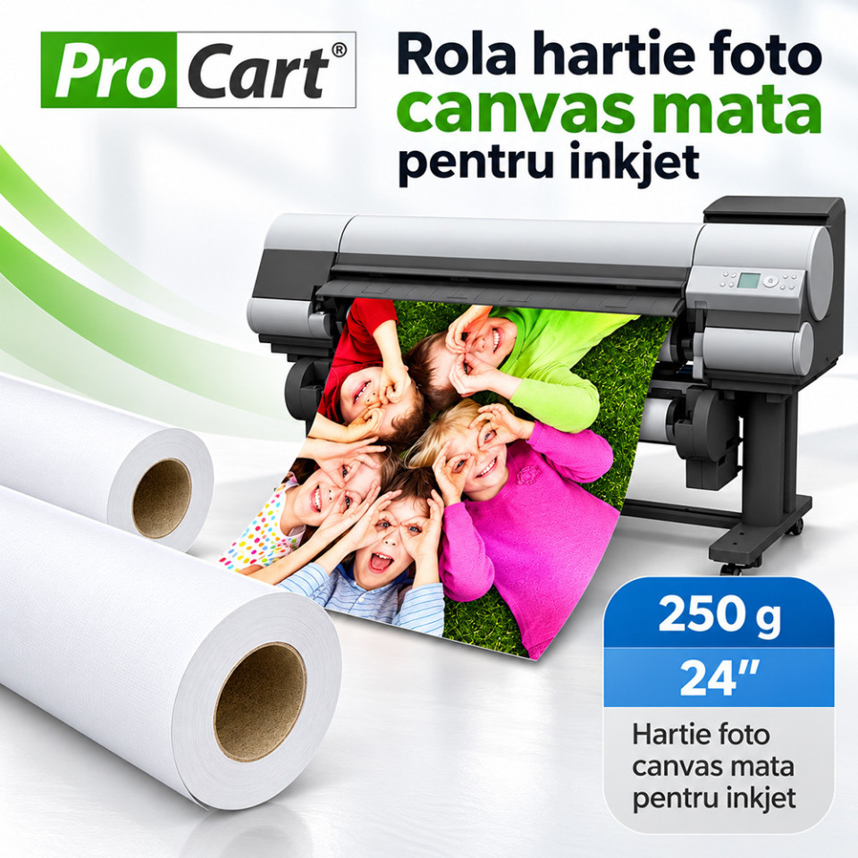Rola foto textura canvas 610 mm , a1+,  24 inch, 18 metri, 250 g