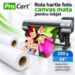 Rola foto textura canvas 610 mm , a1+,  24 inch, 18 metri, 250 g