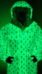 Material textil verde glow luminescent, 1.45 mp, lavabil, 190g/mp