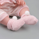 Papusa bebelus 45 cm, 4 accesorii imbracaminte, hainute roz