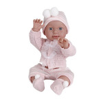 Papusa bebelus 45 cm, 4 accesorii imbracaminte, hainute roz