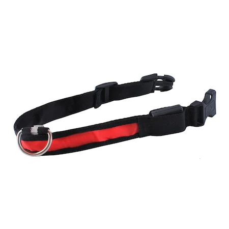 Zgarda luminoasa led pentru caini, marime s, 3 moduri iluminare culoare rosu