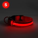 Zgarda luminoasa led pentru caini, marime s, 3 moduri iluminare culoare rosu