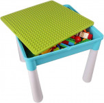 Masuta blocuri constructie multifunctionala, 128 piese, 51x51x50 cm