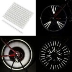 Ornamente reflectorizante pentru spite bicicleta, inaltime 7 cm, albe, set 12 bucati