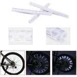 Ornamente reflectorizante pentru spite bicicleta, inaltime 7 cm, albe, set 12 bucati