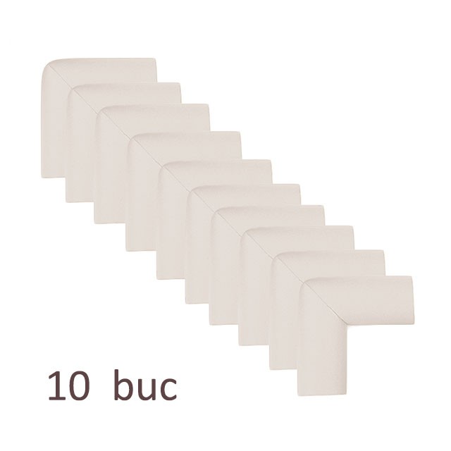 Protectie colturi mobila si muchii, set 10 accesorii spuma, 5.5x3.8 cm culoare alb