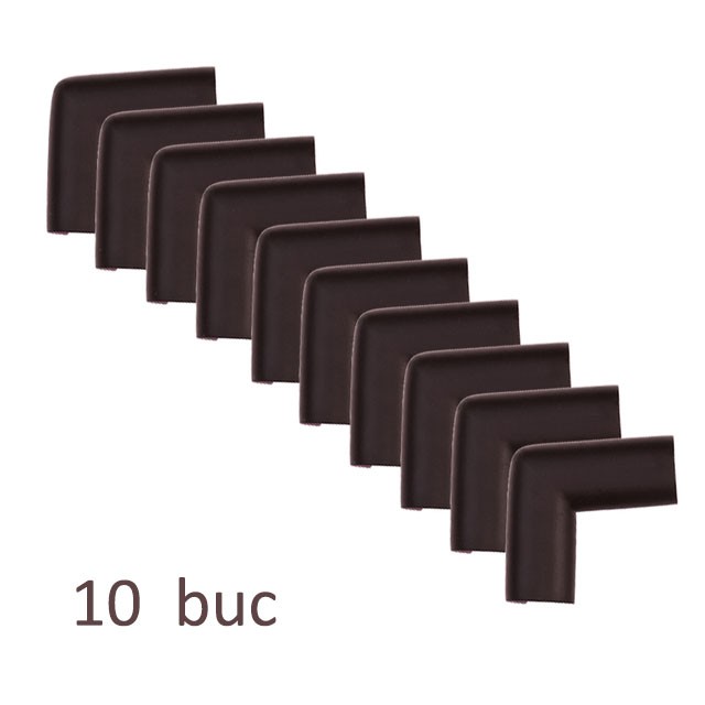 Protectie colturi mobila si muchii, set 10 accesorii spuma, 5.5x3.8 cm culoare maro