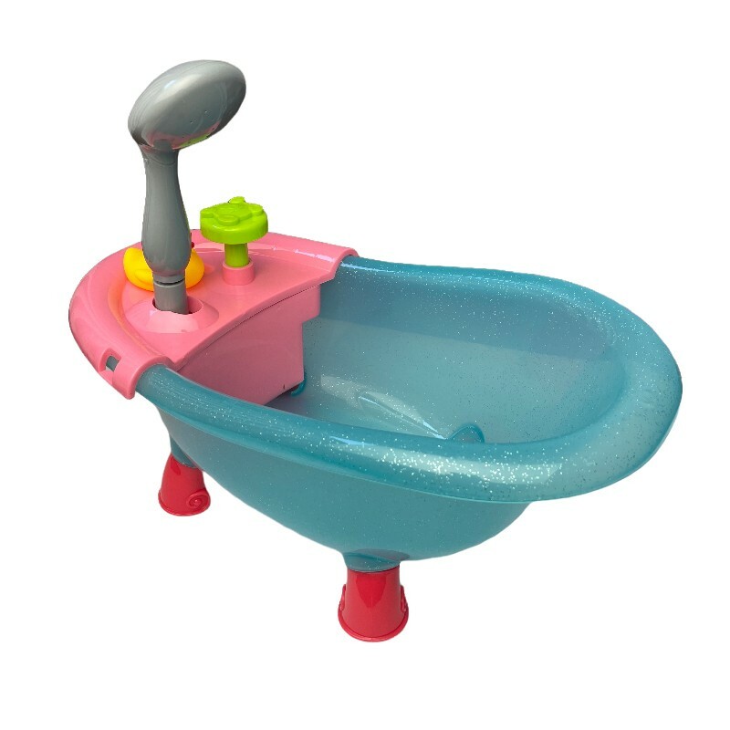 Papusa interactiva 35 cm, bea apa, face pipi, 12 sunete, 14 accesorii, leagan, scaun de masa, cadita baie