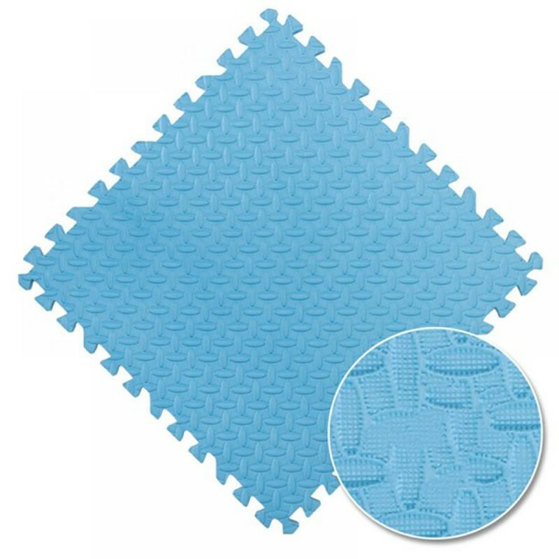 Covor puzzle xl, 60x60 cm, grosime 2 cm, spuma eva, 2 piese culoare albastru deschis