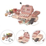 Casa de marcat jucarie, 32x16x15 cm, microfon, scaner, recunoastere voce, calculator, cos produse