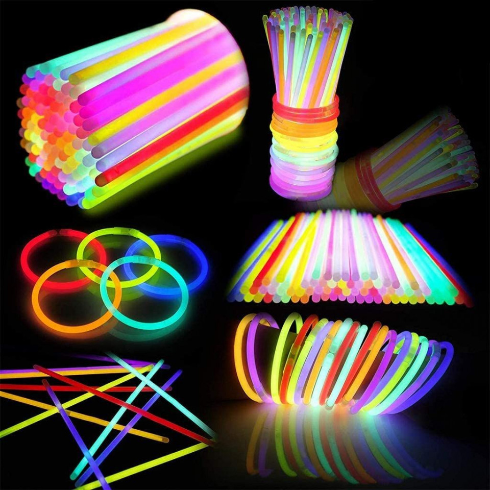 Betisoare bratari luminoase glow sticks, diverse culori, set 100 bucati culoare verde
