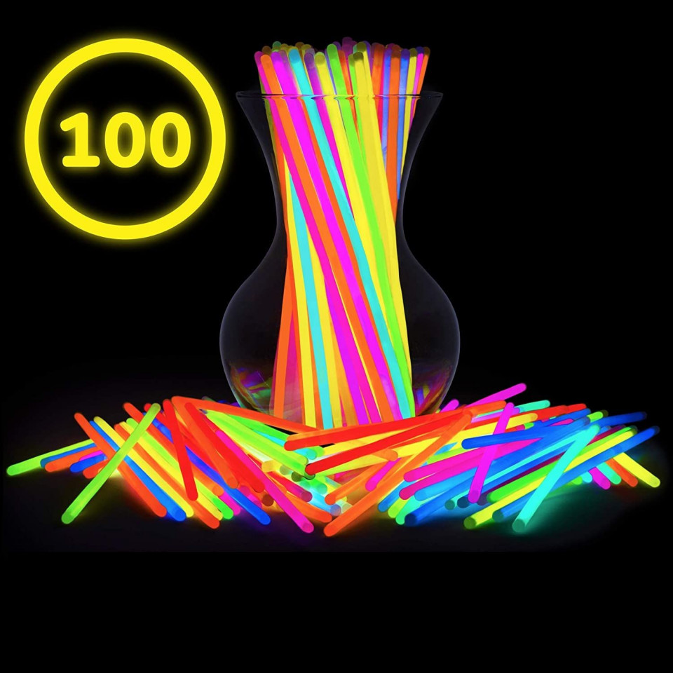 Betisoare bratari luminoase glow sticks, diverse culori, set 100 bucati culoare verde