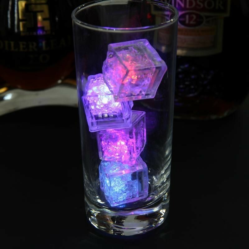 Cuburi de gheata luminoase cu led rgb, 2.7x2.7 cm, set 12 piese