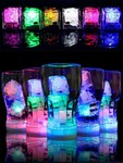 Cuburi de gheata luminoase cu led rgb, 2.7x2.7 cm, set 12 piese