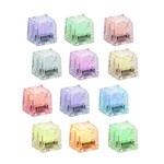 Cuburi de gheata luminoase cu led rgb, 2.7x2.7 cm, set 12 piese