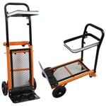 Carucior liza portabil cu 4 roti, suport sac de gunoi, pliabil, transport marfa maxim 80 kg
