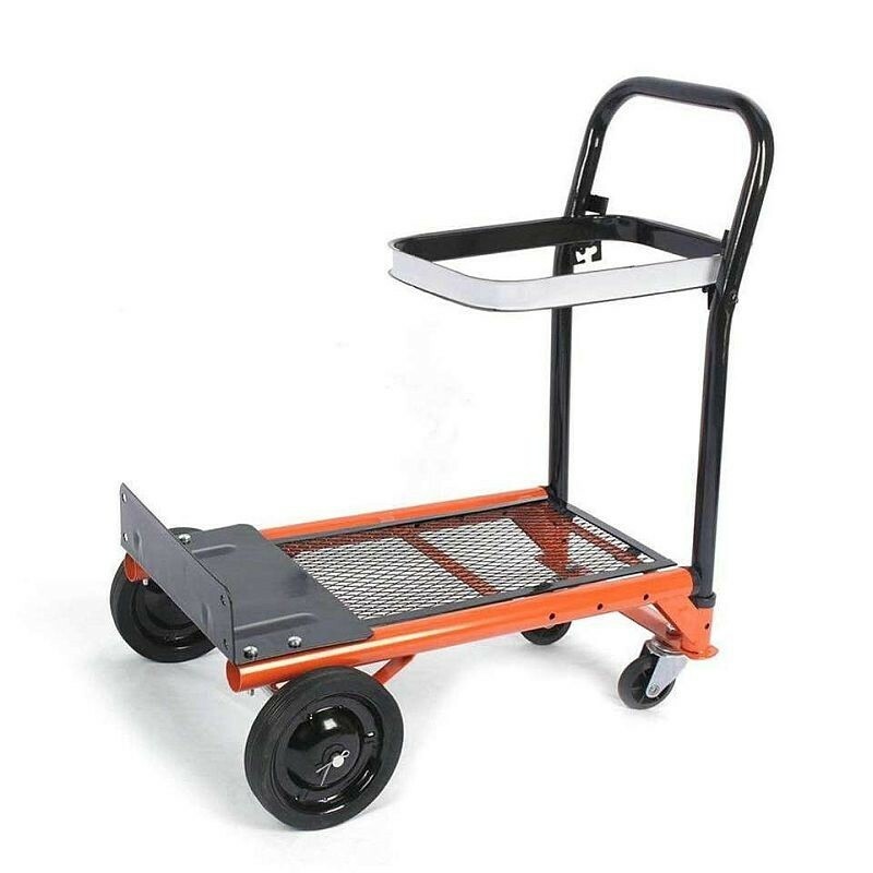 Carucior liza portabil cu 4 roti, suport sac de gunoi, pliabil, transport marfa maxim 80 kg