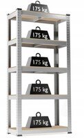 Raft metalic, 5 nivele depozitare, sarcina maxima totala 875 kg,180x90x30 cm