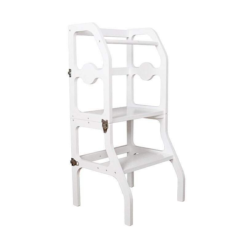 Scaun pliabil pentru copii, inaltator din lemn, 2 in 1 scaun si masa, learning tower